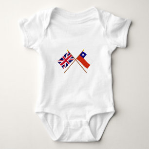 UK and Chile Crossed Flags Baby Bodysuit