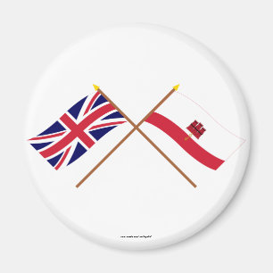 UK and Gibraltar Crossed Flags Magnet