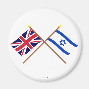 UK and Israel Crossed Flags Magnet