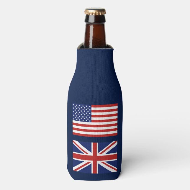 UK and US Flags. Bottle Cooler (Bottle Front)