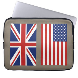 UK and USA Flags select your colour background. Laptop Sleeve