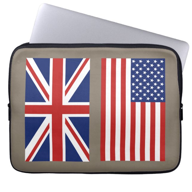 UK and USA Flags select your colour background. Laptop Sleeve (Front)