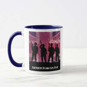 UK Armed Forces Day Union Flag with Soldiers Mug