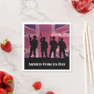 UK Armed Forces Day Union Flag with Soldiers Napkin