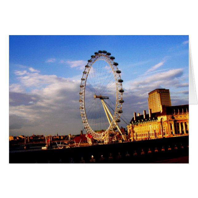 (UK) Beautiful LONDON EYE Scenery Card (Front Horizontal)