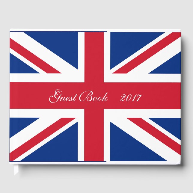 UK Britain Royal Union Jack Flag Guest Book (Front)