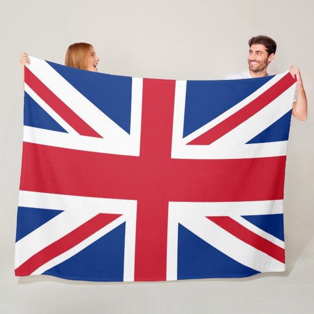 UK Britain Royal Union Jack Flag large Fleece Blanket (In Situ)