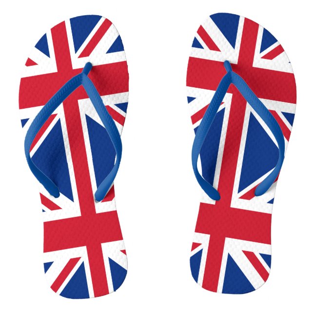 UK Britain Royal Union Jack Flag Thongs (Footbed)