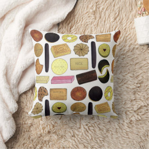 UK British Biscuits Shortbread Rich Tea Digestives Cushion