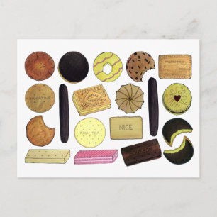 UK British Biscuits Shortbread Rich Tea Digestives Postcard