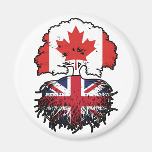UK British Canadian Canada Tree Roots Flag Magnet