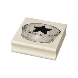 UK British Christmas Fruit Mince Pie Festive Food Rubber Stamp