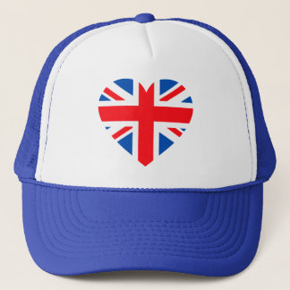 UK British Flag Heart Great Britain Trucker Hat