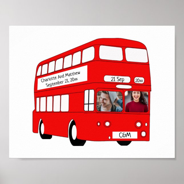 UK British London Bus Personalised Novelty Poster (Front)