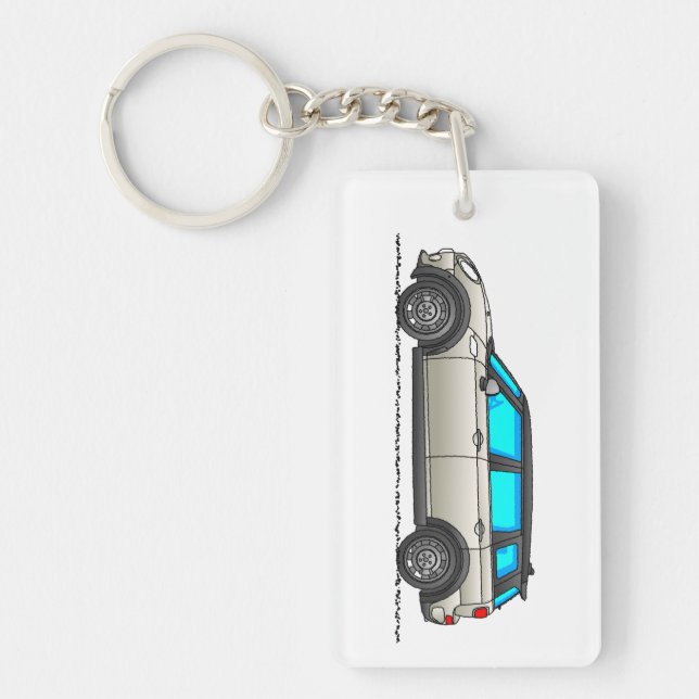 UK British London Theme Classic Car Keyring  (Front)