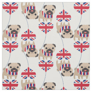 UK British Pug Fabric