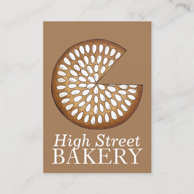 UK British Scottish Bakery Shop Dundee Cake Food Business Card (Front)