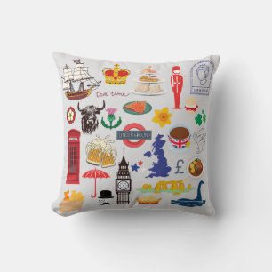 UK British Symbols Cushion