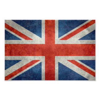 UK British Union Jack flag retro style photo print