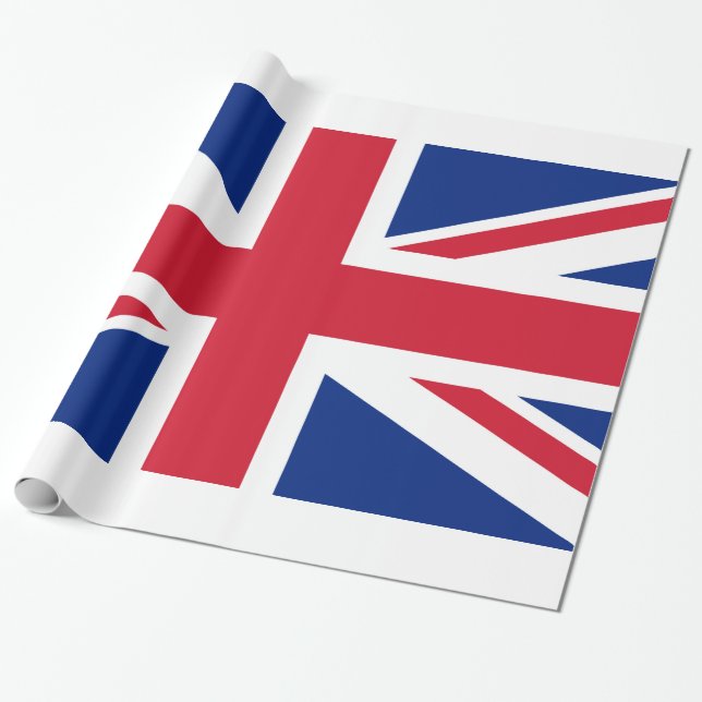 UK British Union Jack Flag Wrapping Paper (Unrolled)
