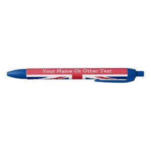 UK Britsh Union Jack Personalised Patriotic Flag Black Ink Pen