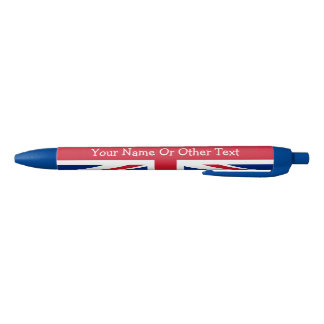 UK Britsh Union Jack Personalised Patriotic Flag Black Ink Pen