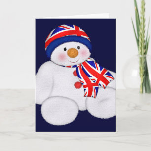 UK Christmas Snowman Holiday Card