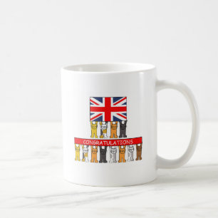UK Citizenship Congratulations Cartoon Cats Coffee Mug
