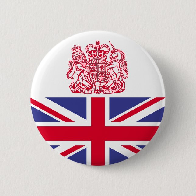 UK coat of arms 6 Cm Round Badge (Front)