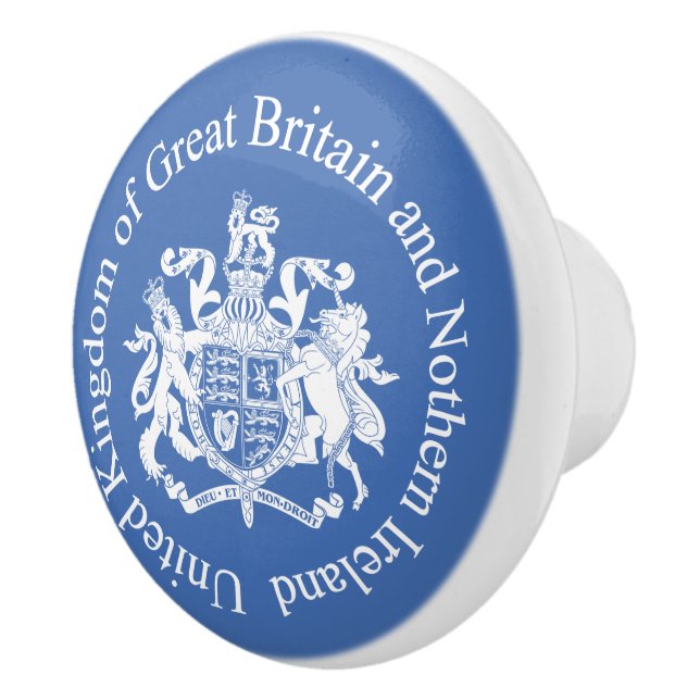UK coat of arms Ceramic Knob (Right)