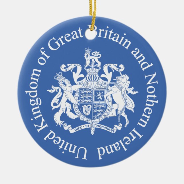 UK coat of arms Ceramic Ornament (Front)