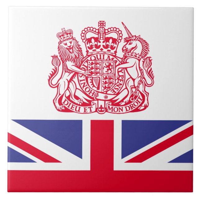 UK coat of arms Ceramic Tile (Front)