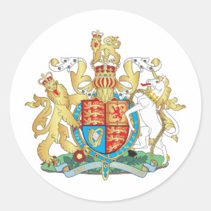 UK coat of arms Classic Round Sticker