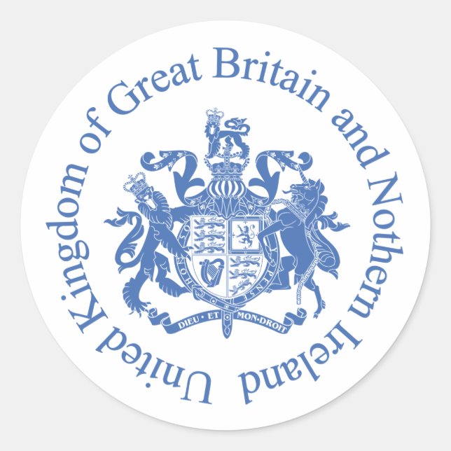 UK coat of arms Classic Round Sticker (Front)
