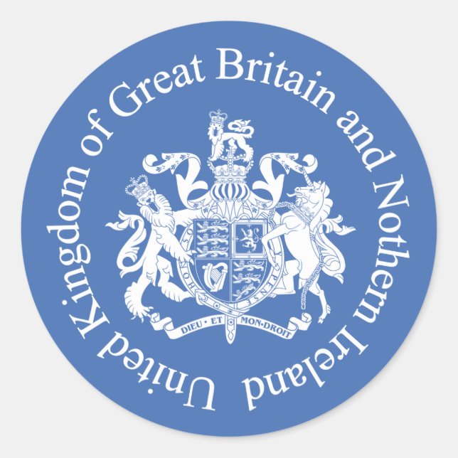 UK coat of arms Classic Round Sticker (Front)