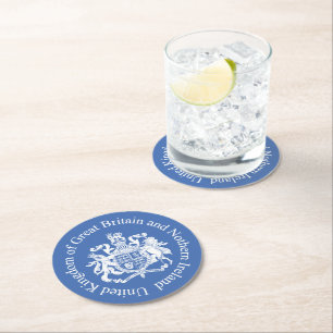 UK coat of arms Round Paper Coaster