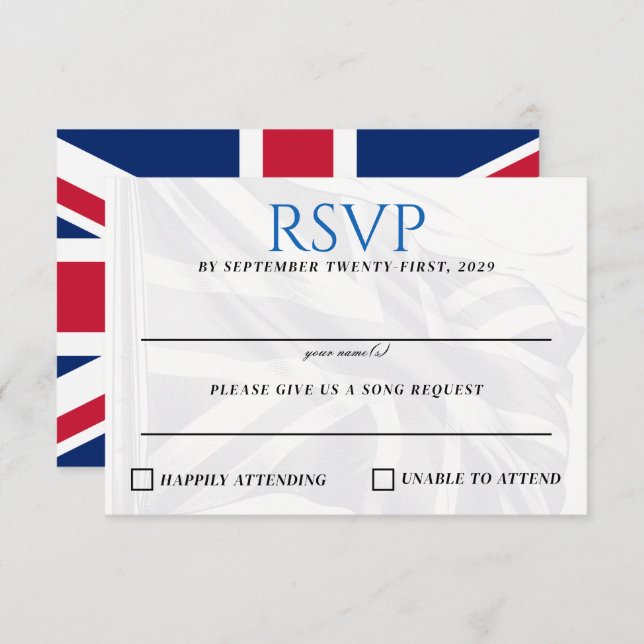 UK Couple RSVP Card (Front/Back)