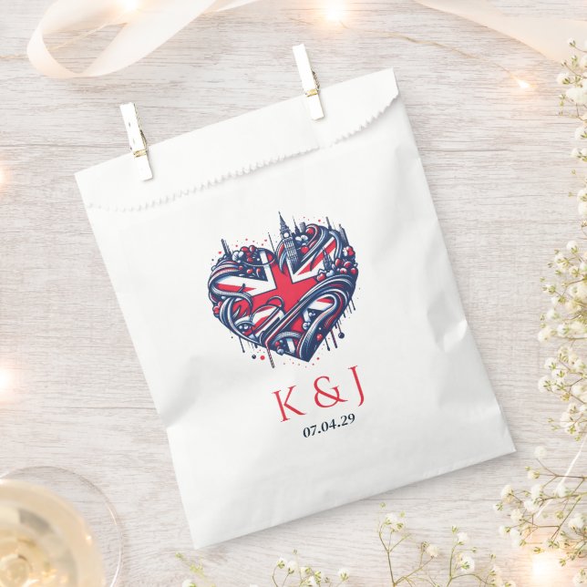 UK Couple Wedding Favour Bag (Clipped)