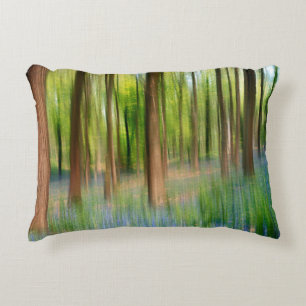 UK England Bluebell Oak Woodland in Springtime Decorative Cushion