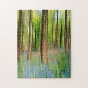 UK England Bluebell Oak Woodland in Springtime Jigsaw Puzzle