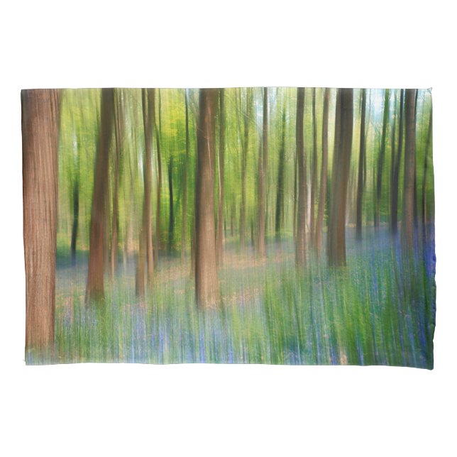 UK England | Bluebell Oak Woodland in Springtime Pillowcase (Front-Left)