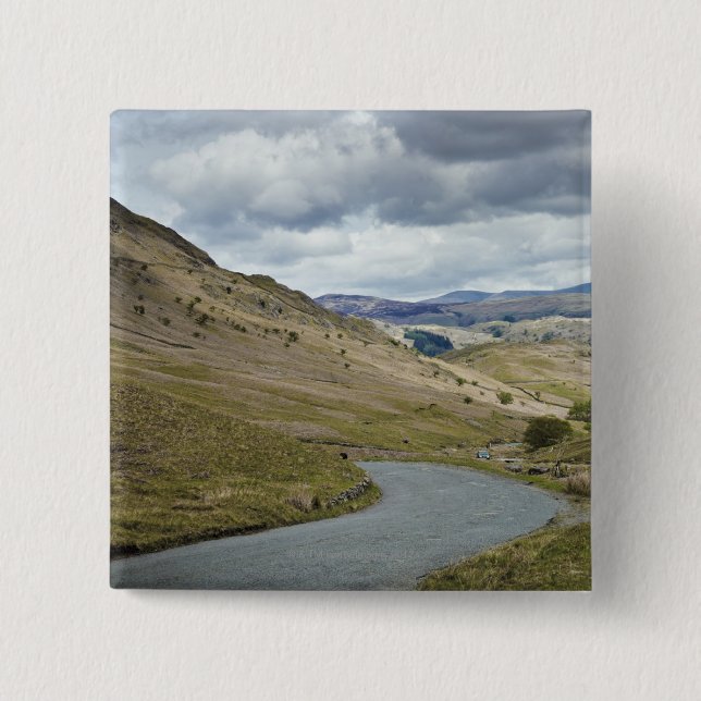 UK, England, Cumbria, Honister Pass 15 Cm Square Badge (Front)