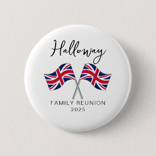UK England Flag Family Reunion  6 Cm Round Badge
