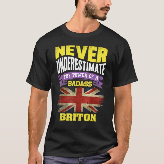 Uk England Union Jack Flag Cool Pride Celebration  T-Shirt (Front)