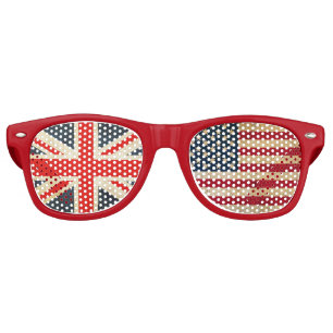 UK Flag and USA Flag Party Shades (Red)