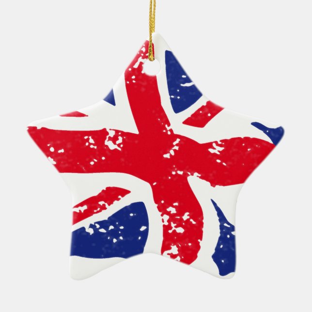 UK Flag Ceramic Tree Decoration (Front)