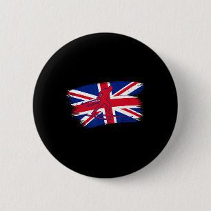Uk Flag Cross Country Skiing Winter Sports Biathlo 6 Cm Round Badge