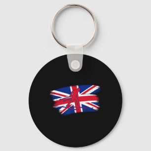 Uk Flag Cross Country Skiing Winter Sports Biathlo Key Ring
