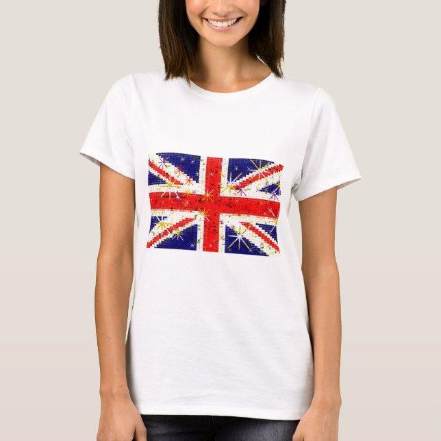 UK flag glitz glamor T-Shirt (Front)