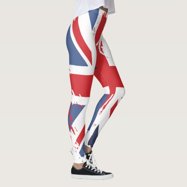 UK Flag Leggings - Distressed Union Jack Pant Gift (Right)